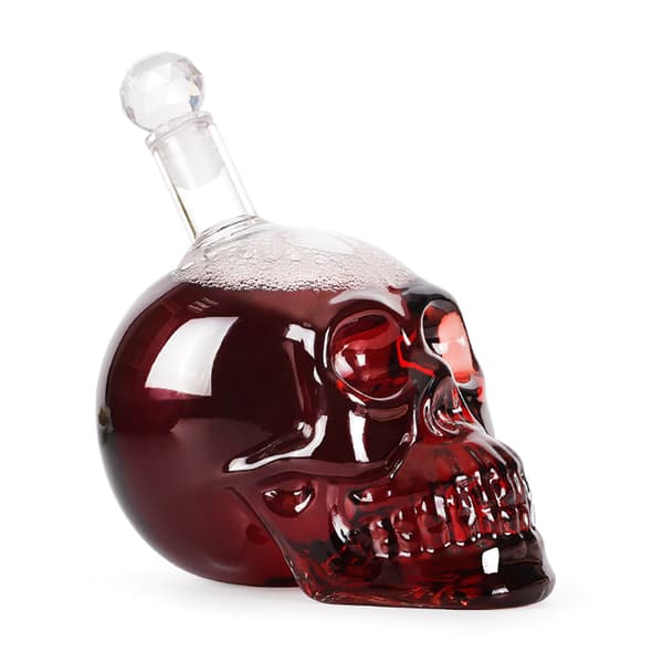 Skeletthovedkaraffel 1000ml Glaskaraffel Whisky Karaffel med prop