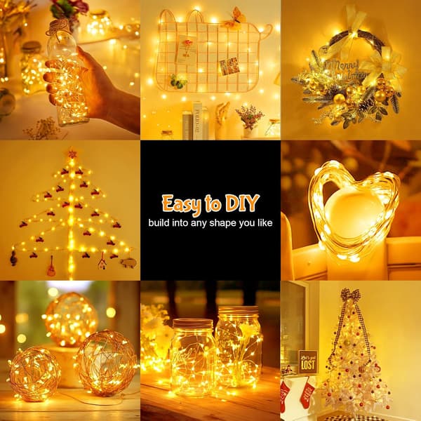 [13]Solar String Lights Outdoor Garden, 5M50LED Solar Powered String Lights Waterproof, 8 Modes Copper Wire Solar Lamp Warm White