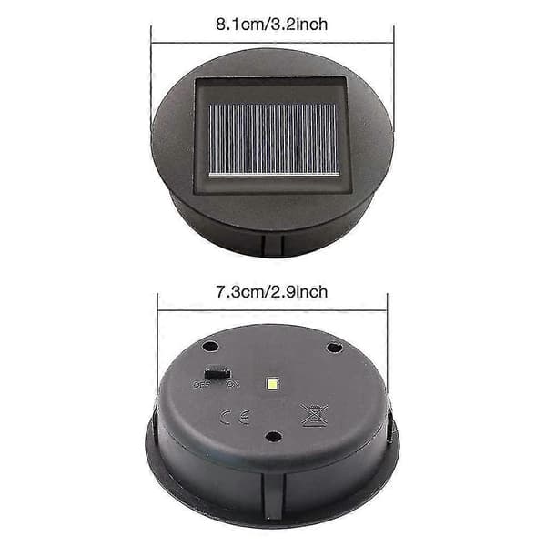 4 stk. erstatningssolcellelamper med LED-pærer, erstatning for solcelletopplamper, LED-solcelle