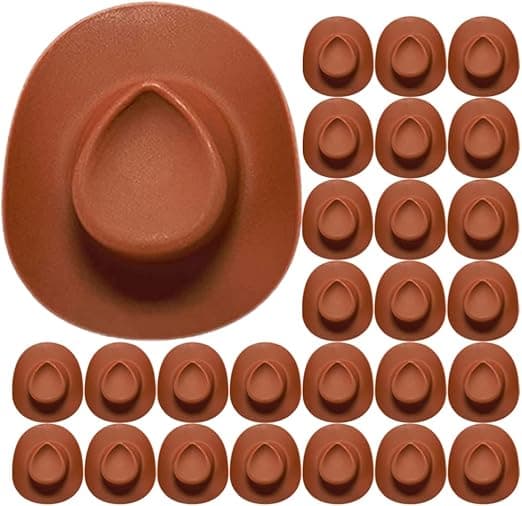 30 stk. plast Mini western cowboyhatt Mini cowboyhatt