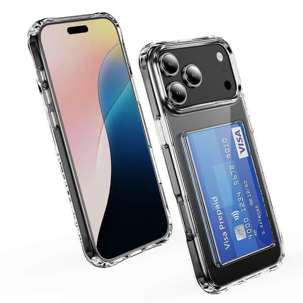 Til iPhone 17 Pro-deksel Beskyttende TPU-telefondeksel med kortholder