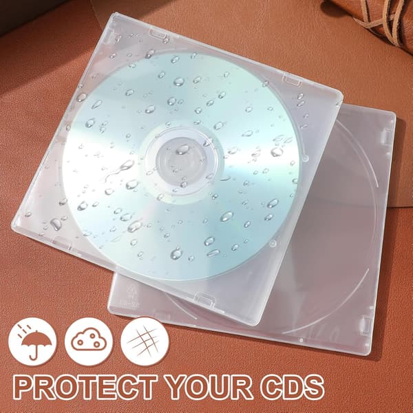 20 stk. enkelt CD DVD-etui boksdesign plastmateriale støvtett rull for hjemmeoppbevaring