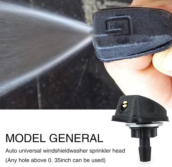 [13]2-pack Car Front Windshield Washer, Automatic Wiper Nozzles, 0.31\" Sprayer Head Replacement Parts