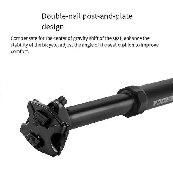 Justerbar teleskopisk sadelpind til cykel 27,2 mm dropper sadelrør Black