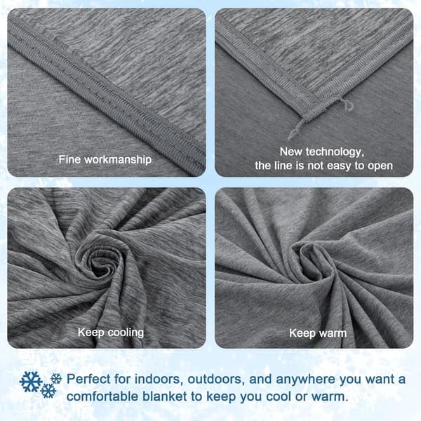 Cooling Blankets for Night, Lightweight Cooling Blanket for Bed, Cotton Blanket, Double-Sided Cooling Blanket, Grey (Grey), 127x152cm