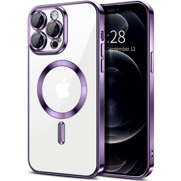 iPhone 13 PRO Case – Metallic Case with Magnetic Compatibility, Slim Design - purple purple