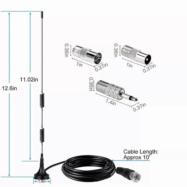 DAB UKW FM Radioantenne 7dBi med 3m kabel & magnetfod til digitalradio