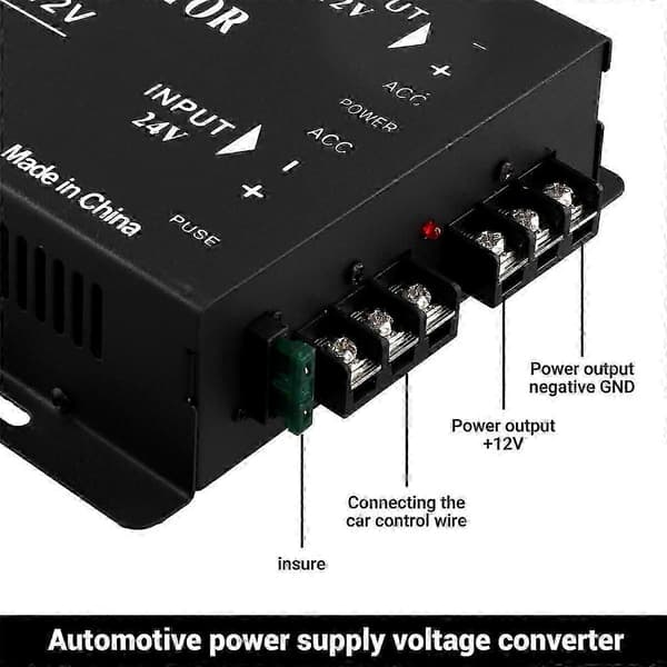 DC 24V til 12V DC Spenningsomformer 100A 1200W DC Buck Modul Adapter 20-30V til 12V DC Regulator Reduserer Black