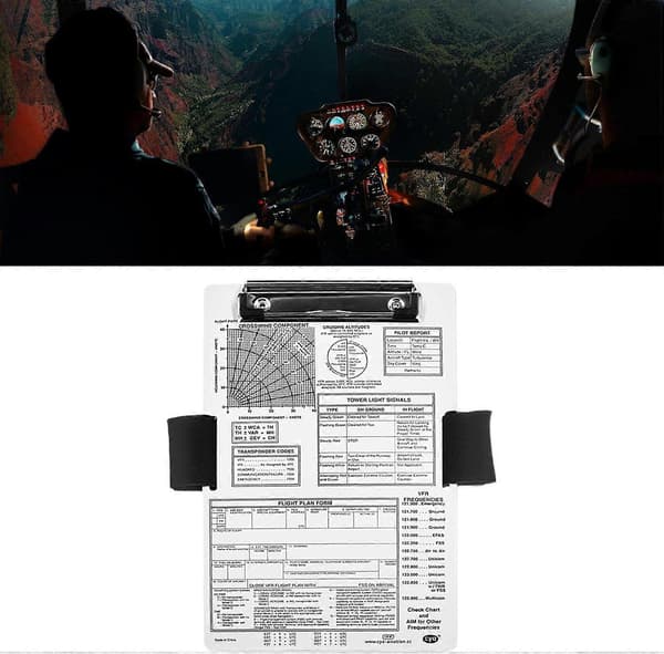 Pilot Kneeboard med elastisk stropp, aluminium flypute for IFR VFR, profesjonell og robust for fly og kjøretøy