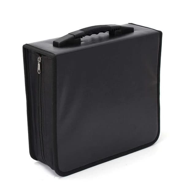 CD-etui for 400 CD-er/DVD-er/Blu-ray-plater, oppbevaringsperm, svart
