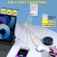 55W snabbladdare - Multi-område - 4 USB-portar - Kompatibel med iPhone, iPad, Samsung - Säkert skydd
