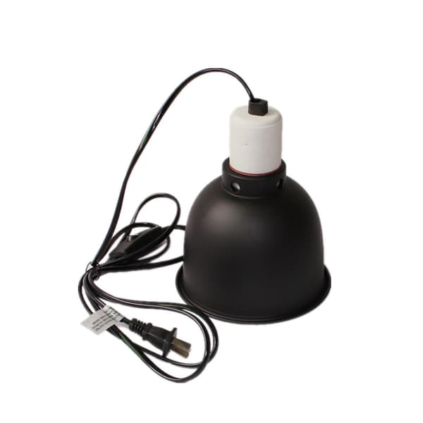 [13R] 5.5-inch Reptile Lamp with Heating Function, UVB Lamp with Black Lampshade, 1.8-meter Cord with Switch, Multifunctional Clips Black