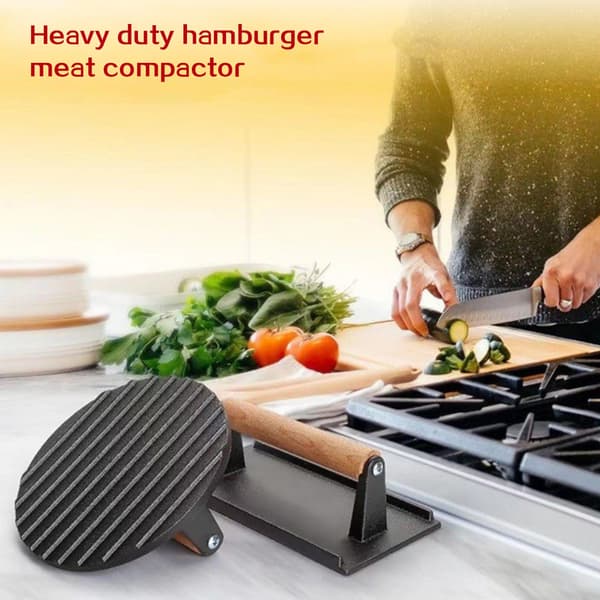 Smash Burger Press Hamburgare Press Patty Maker Gjutjärn Kött Nötkött Ost Veggie Burger Maker Square Square