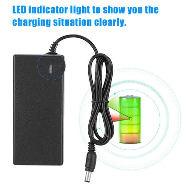 【13】25.2V 2A EU-stik Strømadapter med LED-indikator 100-240V