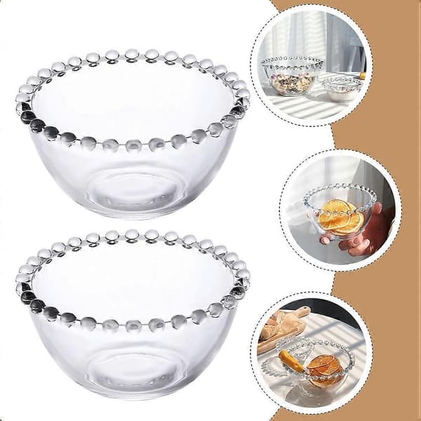 6 st transparenta salladsskålar i glas för förvaring Transparent 8.5X3.9CM