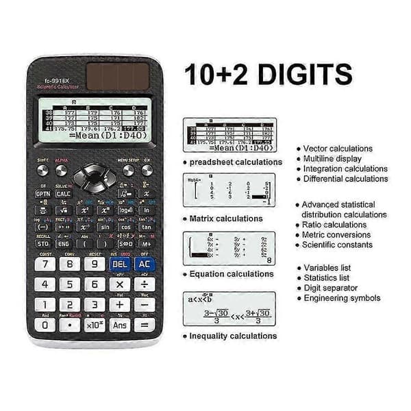 FX-991EX Vitenskapelig kalkulator 552 funksjoner Black