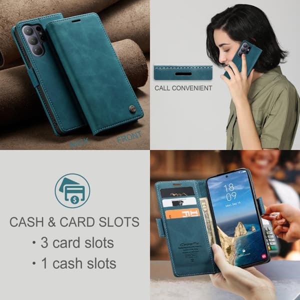 Samsung Galaxy S26 Ultra 5G Case - CaseMe 013 Multifunctional Horizontal Flip Leather Case Blå
