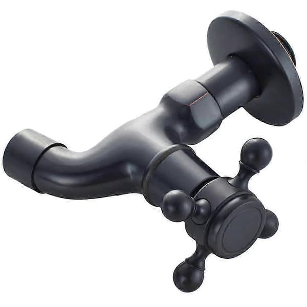 Klassisk veggmontert servantkran-sett - Rustbestandig antikk baderomskran Black 12.5x10cm