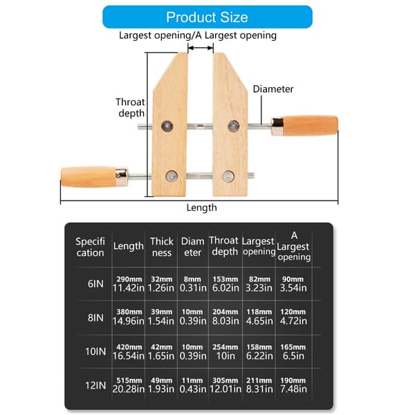 Adjustable Clamping Tool Screw Clamp with Three Handles Compatible with Reliable Performance 0.62 6inches