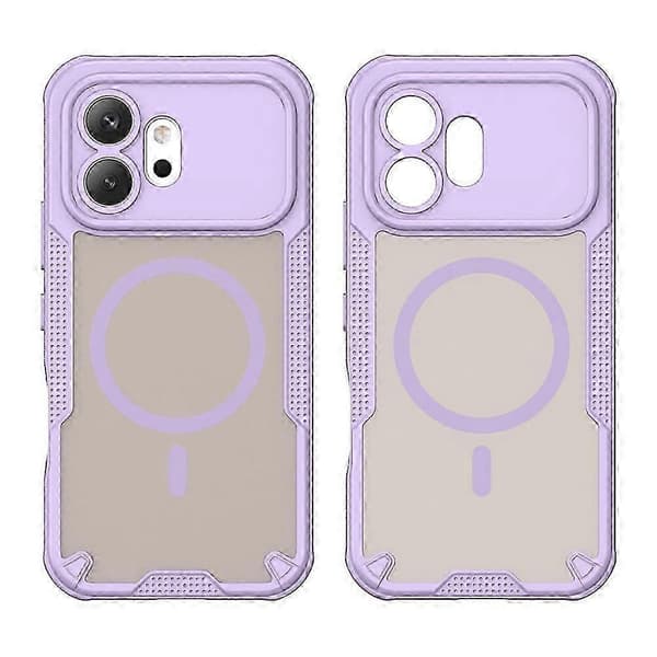 Kompatibel med Honor 600 5G Magnetisk deksel TPU + PC Telefonbakside [DB] Purple