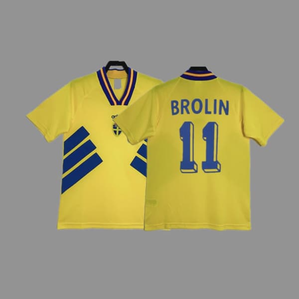 Sverige 1994 Retro Hjemmefodboldtrøje 2026 VM Nr. 11 BROLIN M