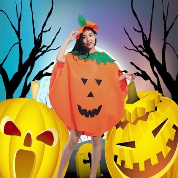 Pumpa Halloween-kostym förälder-barn-dräkt, vuxen aldult