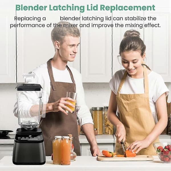 Erstatningslokk til Blendtec WildSide+ FourSide-krukker 40-310 Blender ventilert låselokk med senterhette Black