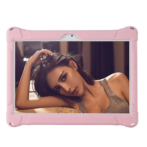 Universal Stødsikkert Silikone Cover Etui kompatibelt med 10 10.1 Tommer Android Tablet Pc Fan2346 Pink