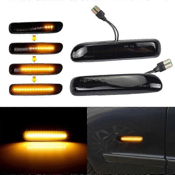 Bil Røget LED Dynamisk Sidelys Blinklys til 3-serie E46 Coupe 1997-2001 black