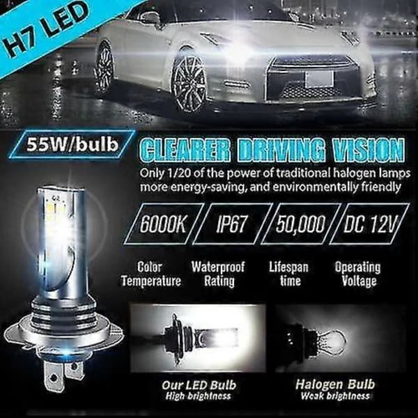 4x H7 LED Headlight Kit High/Low Beam 220W 60000lm Super Bright 6000k White