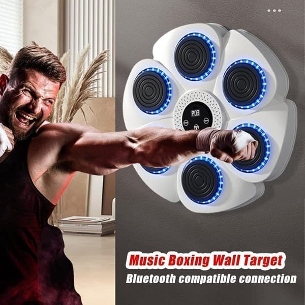 Musical Boxing Machine, Smart Wall-Mounted Boxing Machine - Bluetooth with Boxing Gloves for Adults and Children, 9 Speeds and Countdown Functions A