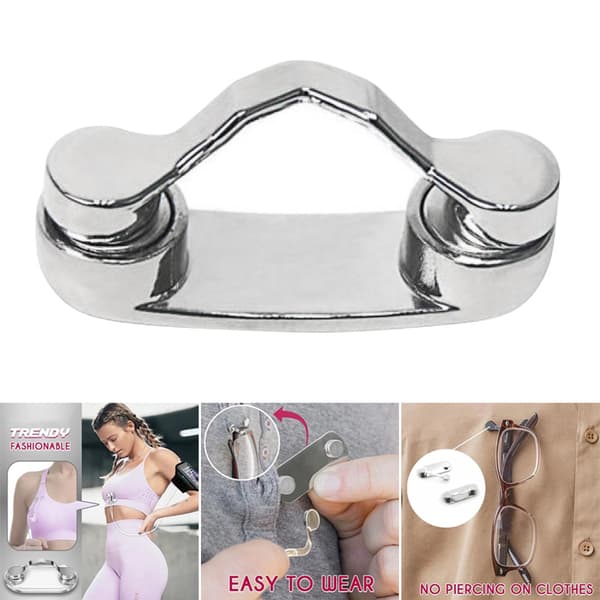 Magnetic Zinc Alloy Glasses Holder 2pcs