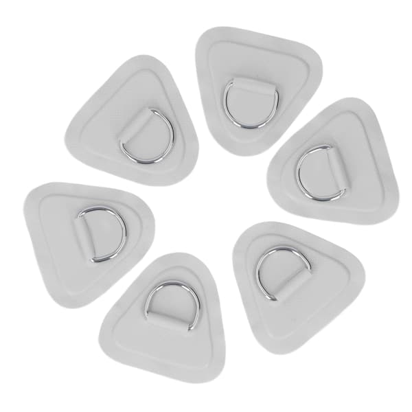 6 stk PVC D-ringlapper Elastisk taustett Rustfritt stål Bungee-tau Kompatibel med oppblåsbare båter Kajakker Surfebrett Padlebrett Grå