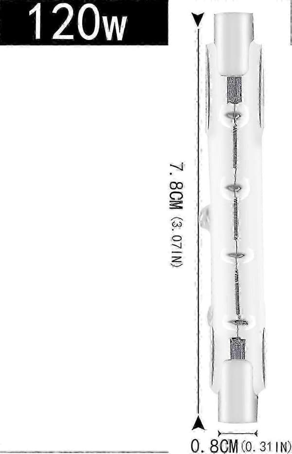 5-pak 8X 78mm R7s dobbeltendet halogenpære, 120W dæmpbar lineær projektør