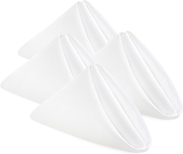 Stofservietter – 24-pak, genanvendelige (Hvid, 43 x 43 cm) Sort White