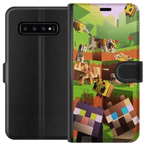 Compatible Wallet Case for Samsung Galaxy S10 MineCraft Plånboksfodral