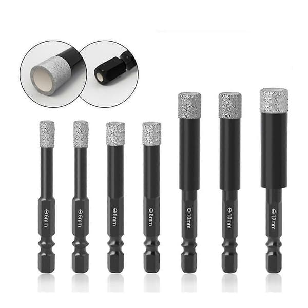 7 stk. loddet keramisk flisbor multifunksjonell glassert murstein diamant hullåpnersett