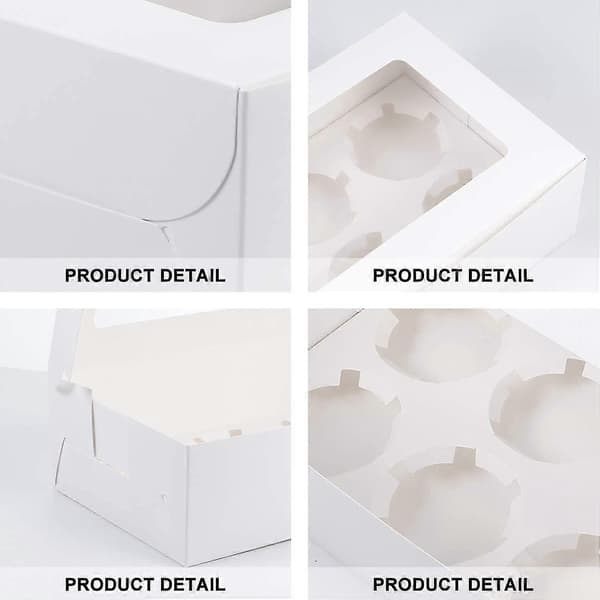 20-pack Kraft Cupcake-låda med insats Display Brödlåda Konditorivaror 6 hålrum (santanxing)