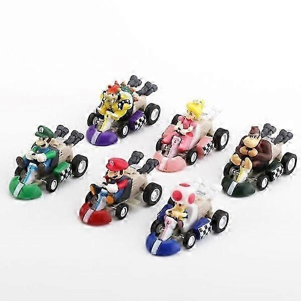 Sæt med 6 kagepynt til børn Super Mario Kart Biler Kagepynt og Cupcakepynt HY-26