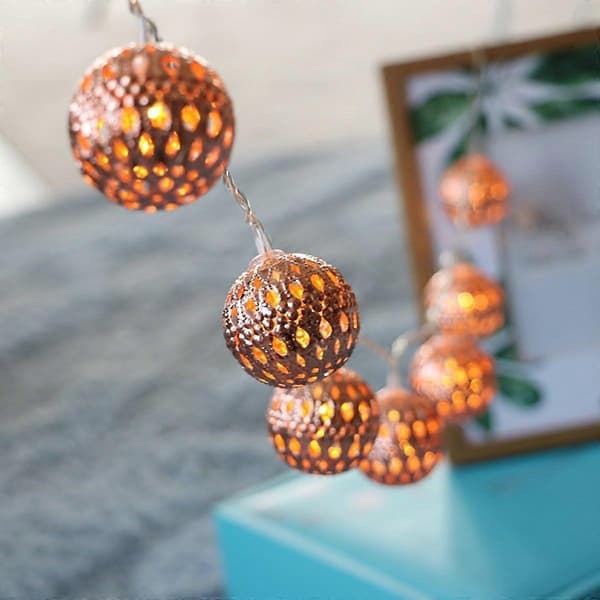 Roséguldfärgade juldekorationer ljusslinga - 20 LED 3m ljusslinga