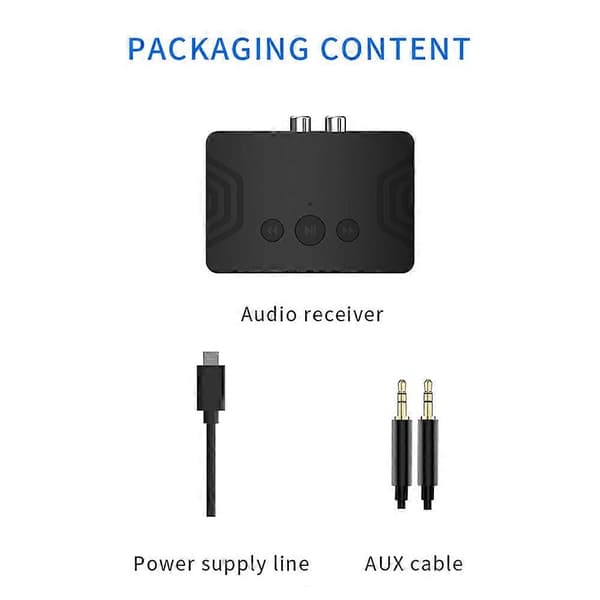 [13]Bluetooth 5.3 lydmottaker sender 3,5 mm AUX RCA USB stereomusikk trådløs lydadapter for