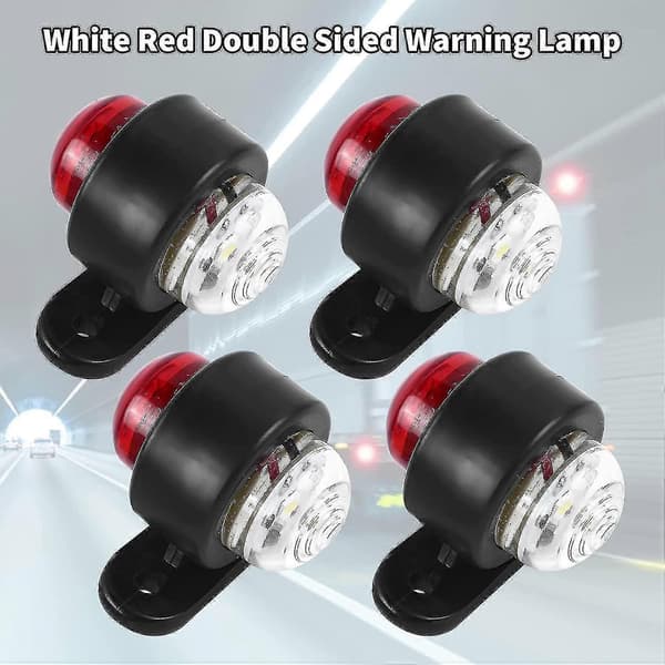 4PCS Double-Sided LED Marker Lights, 12-24V White Red Trailer Marker