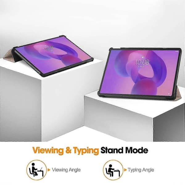 Til Lenovo Idea Tab Pro etui Anti-Drop læderstativ tabletcover - Grå Multicolor Rose Gold