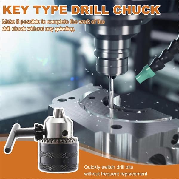 Nyckeltyp 1,5-13mm Kapacitet B16 Konisk Borrchuck Black Silver Tone