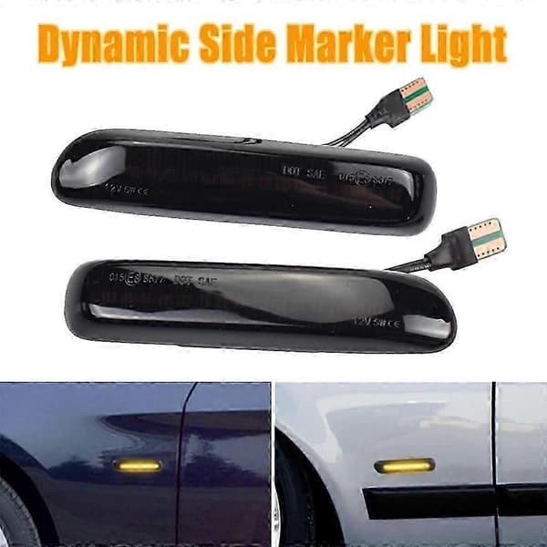 Bil Røget LED Dynamisk Sidelys Blinklys til 3-serie E46 Coupe 1997-2001 black