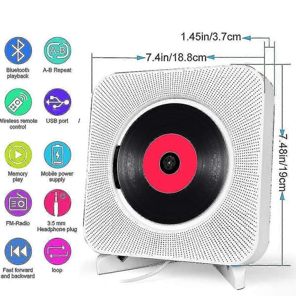 Kannettava CD-soitin Bluetoothilla, Qoosea seinäasennettavat CD-soittimet