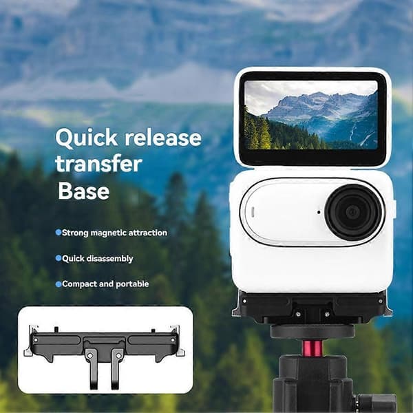 Til Insta360 GO 3/3s magnetisk hurtigmontering med variabelt dobbelt interface, hurtigudløsersæt Black