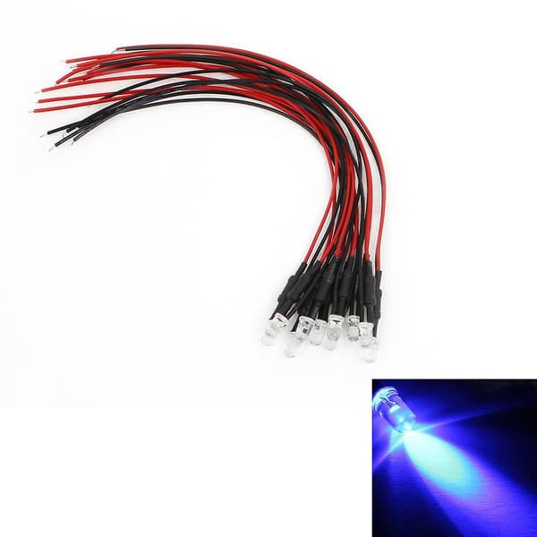 【13】10 kpl DC 24V 18cm 5mm esijohdotettuja LED-lamppuja diodeja Punainen 18cm Punainen red