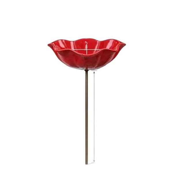 【13】Ceramic Bird Bath with Floral Pattern for Outdoor Use / Bird Water Container for Garden / Bird Bath