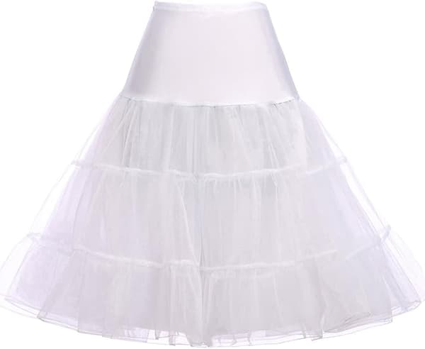 50-tals underkjol Rockabilly Klänning Tyll Tutu för kvinnor Vit White S